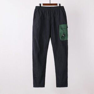 Cp Company Dark Grey Work Pants With Green Pockets